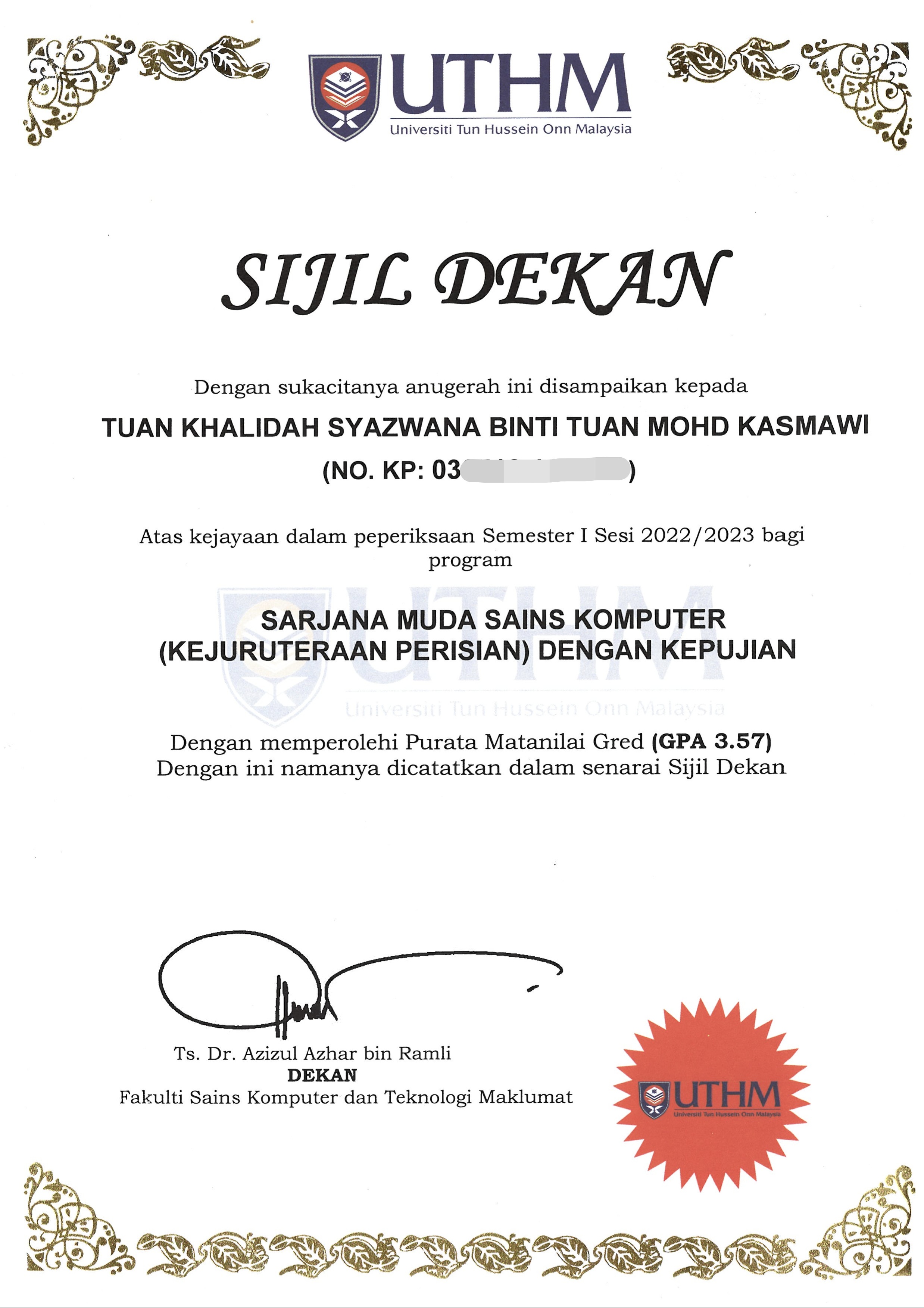 Certificate
